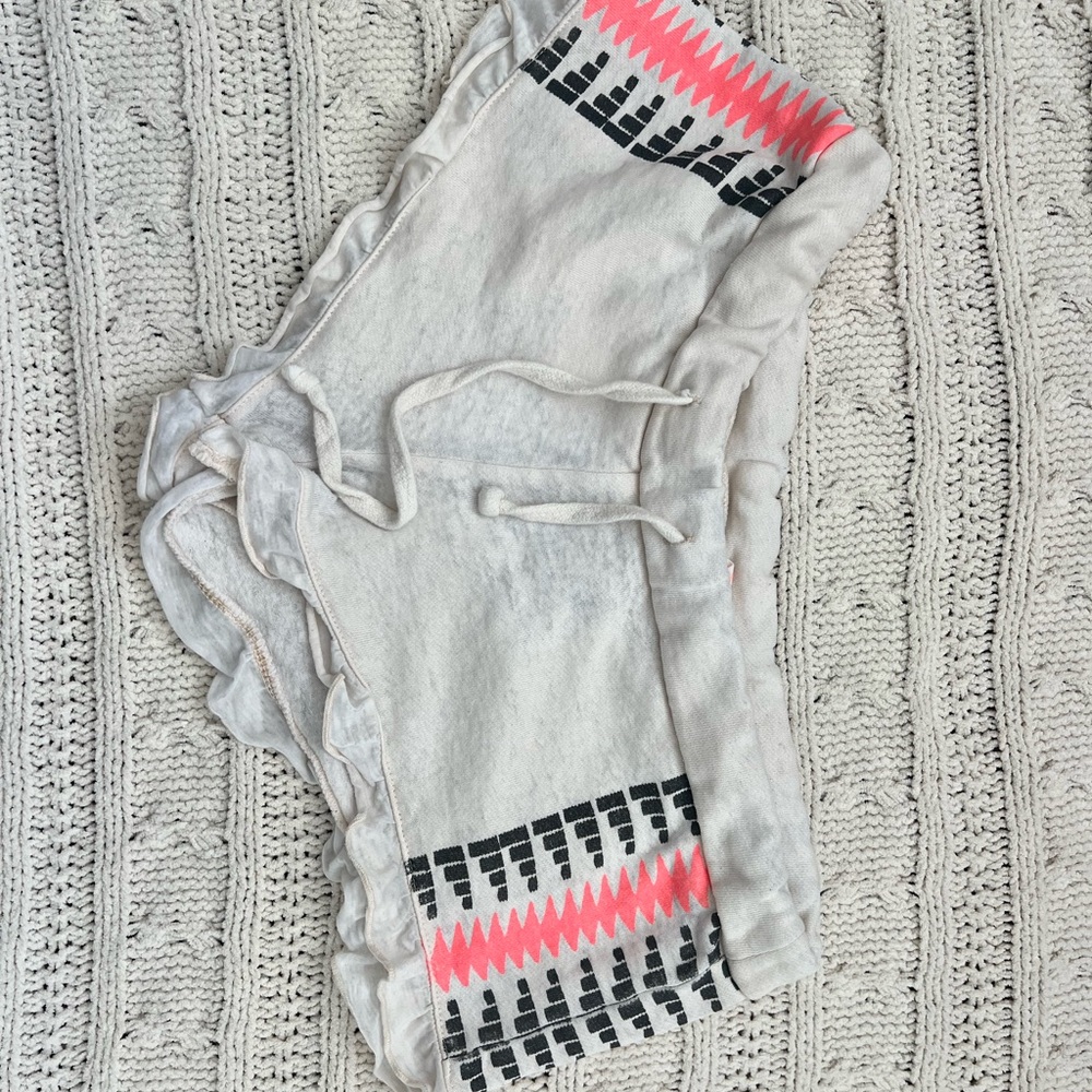 Rip Curl Cream and Pink Ruffle Hem Shorts